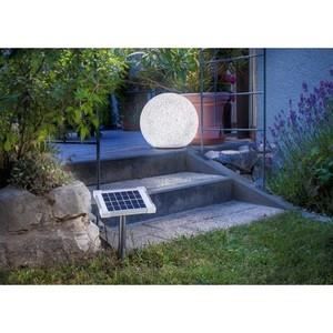 lampe solaire décorative stone - esotec - 40cm - blanc - led - extérieur