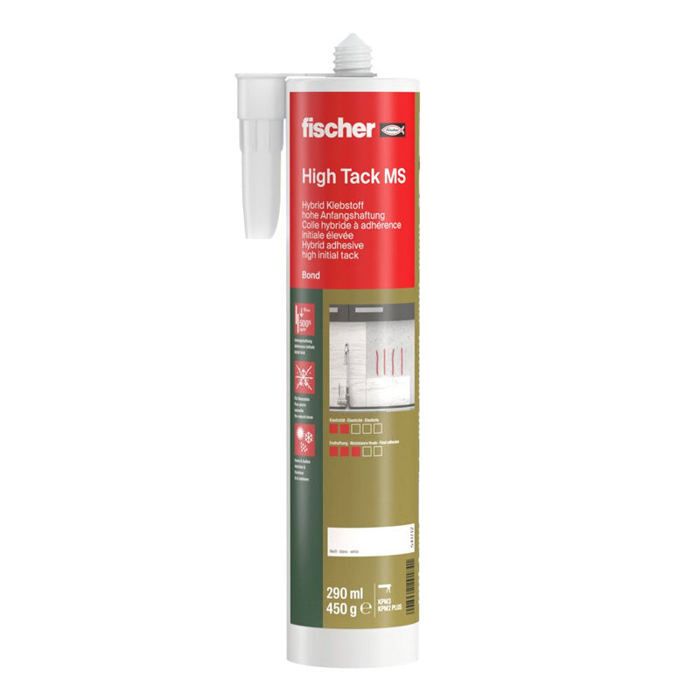 Cartouche de colle élastique High Tack MS à adhérence initiale élevée FISCHER 541712 290 ml