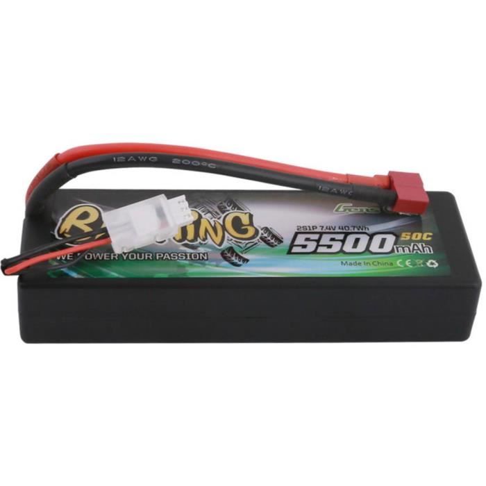 Pack de batterie LiPo Gens ace B-50C-5500-2S1P-HC-24 - 7.4V 5500mAh - 50C - 2 cellules