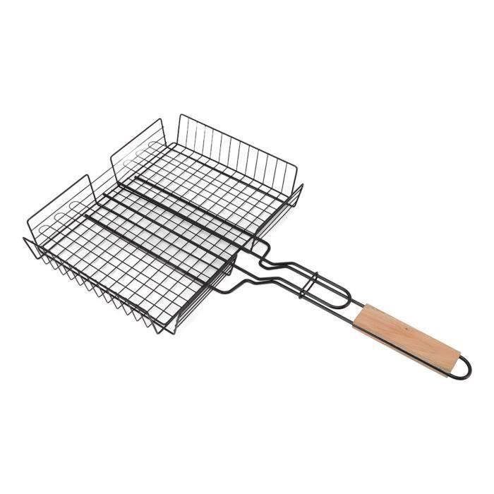 FINEBBQ Grilling Basket Non Stick Fish Grill Mesh Basket for Picnic