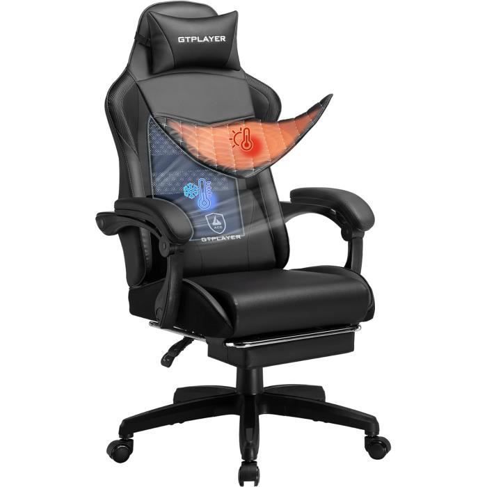 Chaise Gaming Réglable en Hauteur Dossier Double Support Lombaire - vue 2