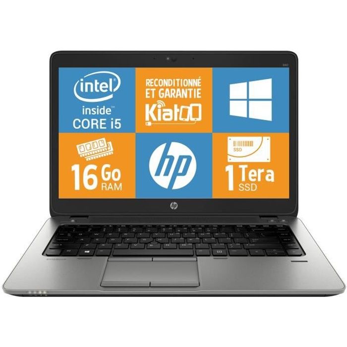 Pc portable HP Elitebook 840 g1 ultrabook core i5 16 go ram 1 To disque dur  SSD windows 7 ordinateur portable reconditionné - Cdiscount Informatique