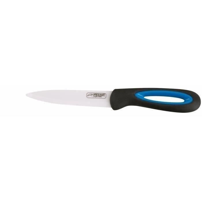 JEAN DUBOST Couteau céramique multi-usages Stratos - 13 cm - Manche noir et bleu