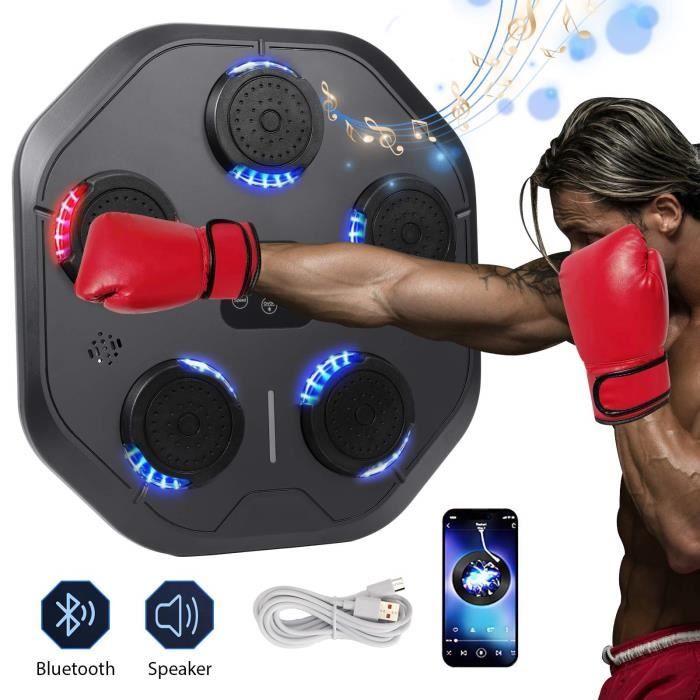 Machine De Boxe Avec Musique - Machine De Boxe Murale Avec Bluetooth, 9 Modes Et 18 Vitesses - Cible De Boxe éLectronique Pour Adultes Et Enfants - Pour La Maison, L'IntéRieur, La Gym