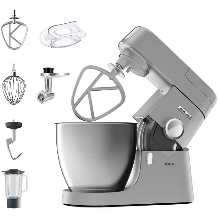 robot pâtissier chef xl 6,7l blender + hachoir métal - kenwood kvl4170s - coloris silver