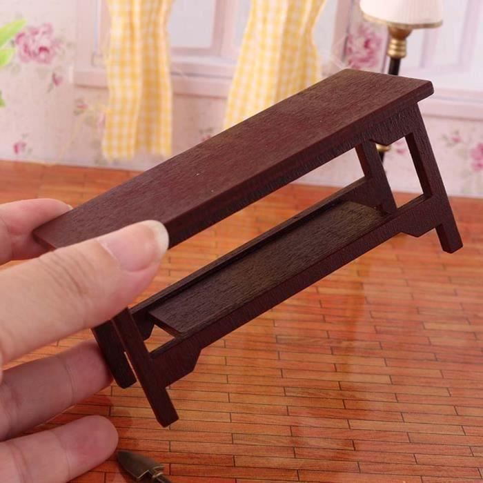 Table Basse Miniature 1/12 – 9,4 X 5 X 4,2 Cm – Maison De Poupée – Accessoire Meuble En Bois – Dès 14 Ans