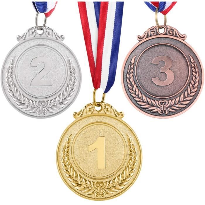 Médaille en Plastique - Winner - Lot de 100 - Jaune - Étoile - Rubans