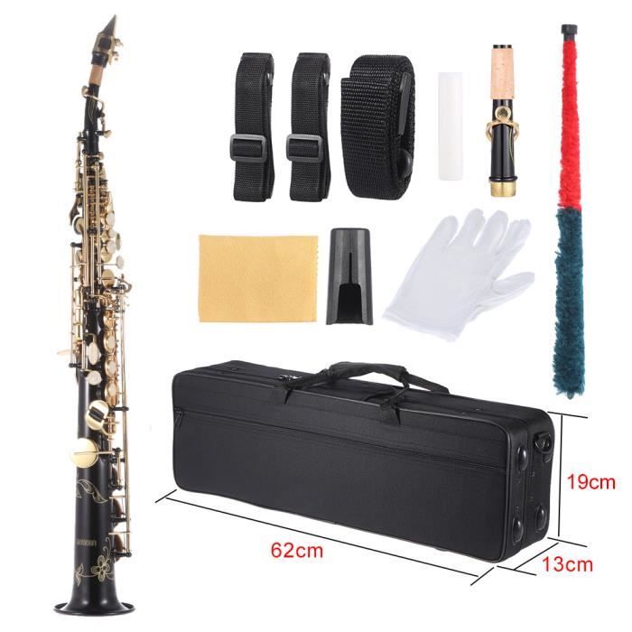 Ammoon Soprano Sax Saxophone droite en laiton Bb B Flat Instrument à