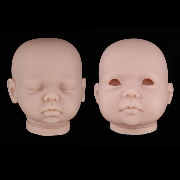 2pcs Pouces Vinyle Non Peint Tete De Poupee Reborn Kits De Moule Nouveau Ne Bebe Diy Accs Cdiscount Jeux Jouets