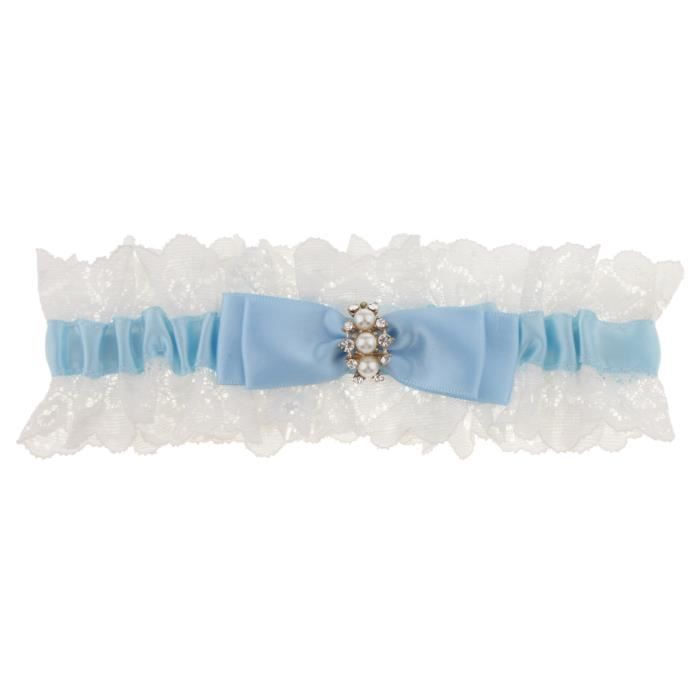 Jarretière De Mariage Bleue élastique - Accessoire Nuptial Pour Mariée, Dentelle, Taille Unique
