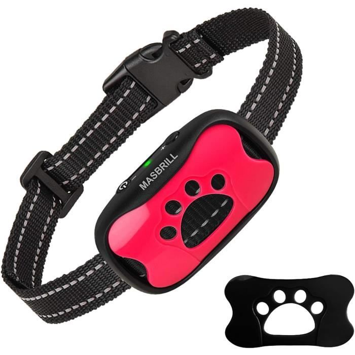 Meilleurs prix pour MASBRILL Collier Anti Aboiement, Rechargeable Dressage pour Petit Moyen Grand Chien, Son et Vibration 7 Niveaux de Sensibilité, Bleu