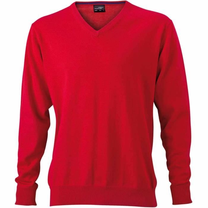 Pull Homme Izod – Col V – Rouge – Taille 2XL – Coton – Très Bon état