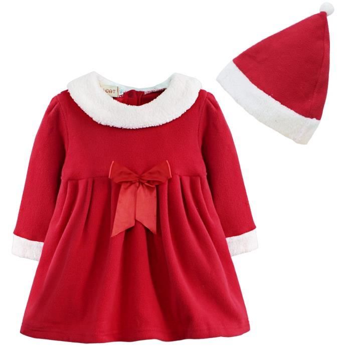 Bebe Fille Robe Mere Noel Chapeau Hiver Costume Ensemble Vetement Photographie 12 Mois 3 Ans Rouge Cdiscount Pret A Porter