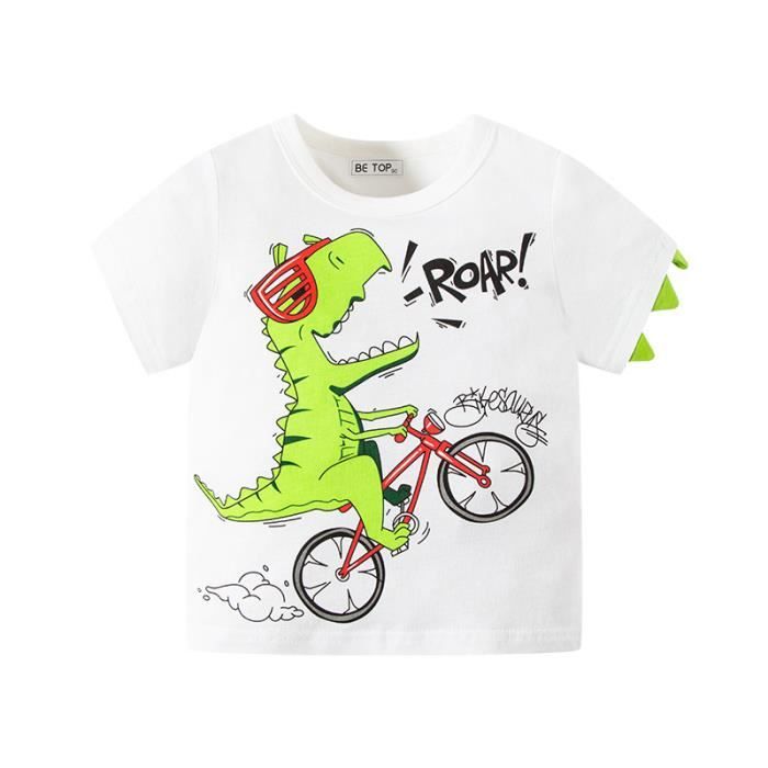 MINTGREEN Pyjama Enfant Garçon Dinosaure Manche Courte Bleu Marine