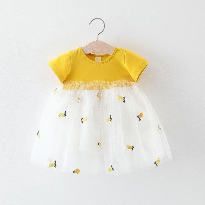 Robe Nouveau Ne Enfants Bebe Fille Broderie Tulle Patchwork Robe De Soiree Princesse Tutu Cxfye100 Younege Jaune Cdiscount Pret A Porter