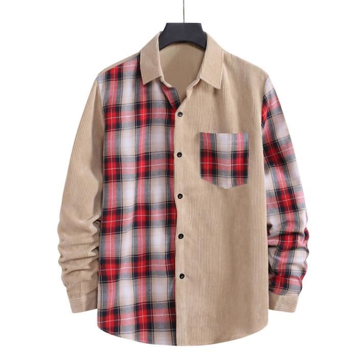 Chemisier Femme Velours Côtelé - Veste Blouson Manches Longues Avec Poches Style Vintage Automne Hiver