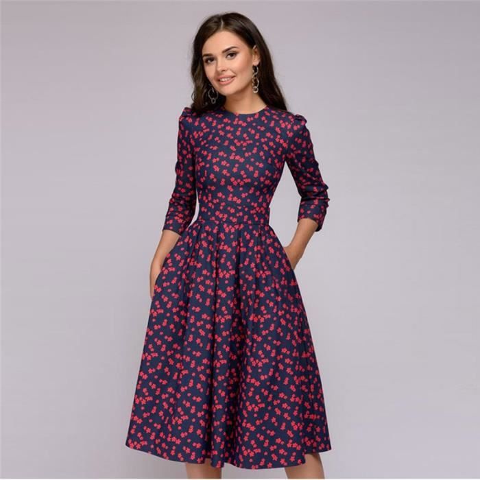 Robe trapèze manches deals longues