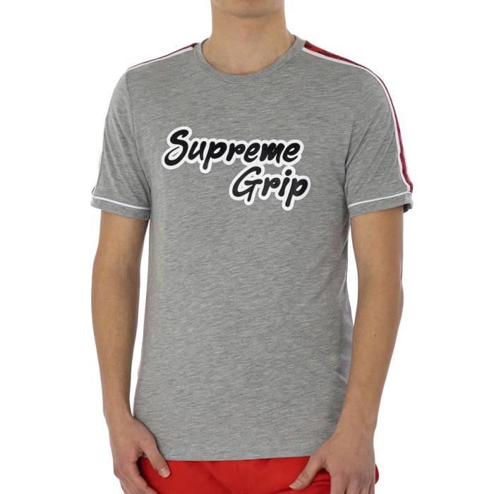 Supreme Grip T-Shirt Homme Gris Gris 