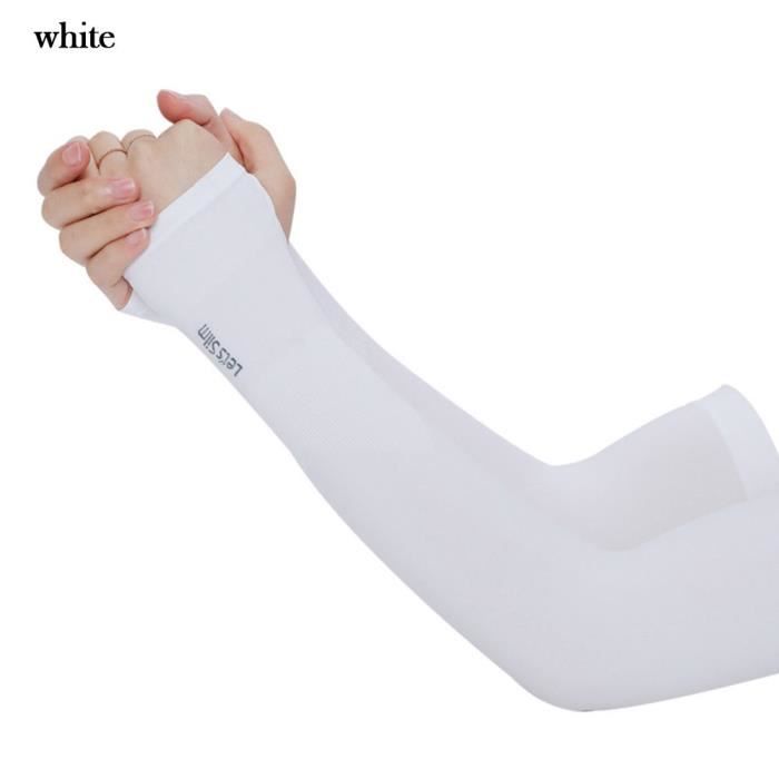 Manchons De Compression Bras Anti-UV Unisexe - Lot 2 Paires (noir + Blanc), 70% Nylon 30% élasthanne