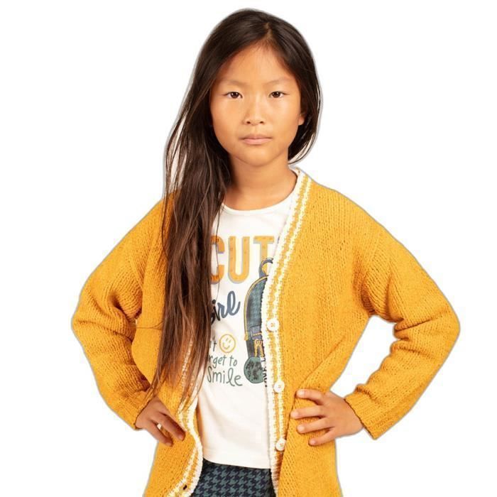Cardigan fille Charanga Rastaza moutarde 9 10 ans Moutarde Cdiscount Pret a Porter