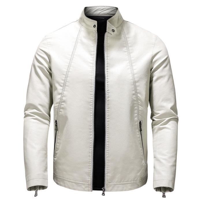Grande Veste Homme St. John's Bay – Cuir Beige, Capuche, Doublure – Taille L