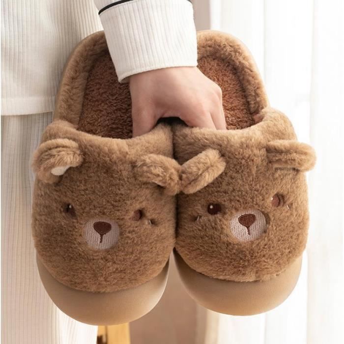 Chaussons animaux drole femme homme hiver maison Pantoufles plus