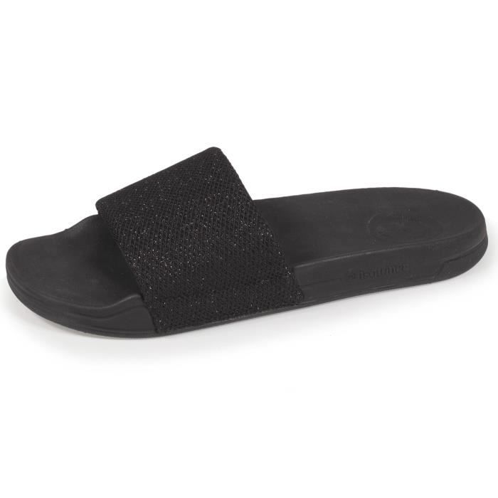 Mules Isotoner paillettes noir pour femme Semelle EVERYWEAR Confort optimal Noir Cdiscount Chaussures