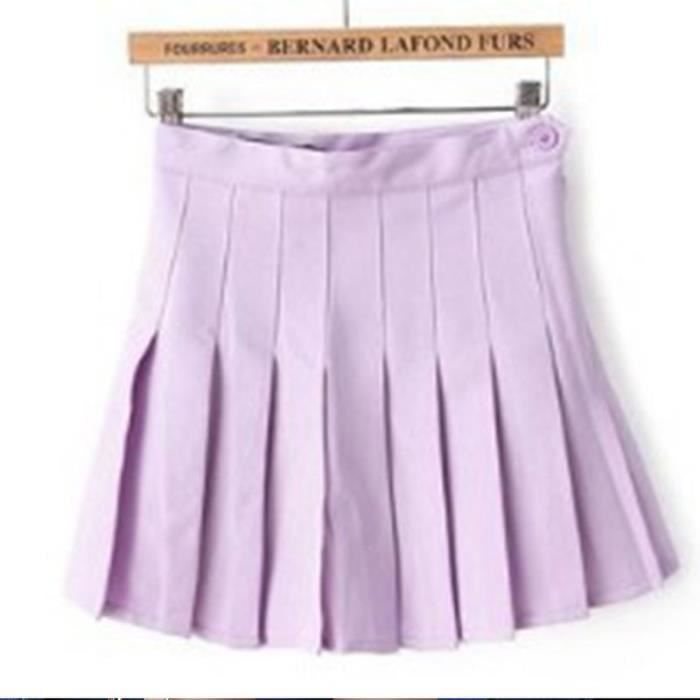 Jupe courte - Jupe pliss?�e taille haute pour femmes 51UB Light_purple - Cdiscount Pr??t-?�-Porter
