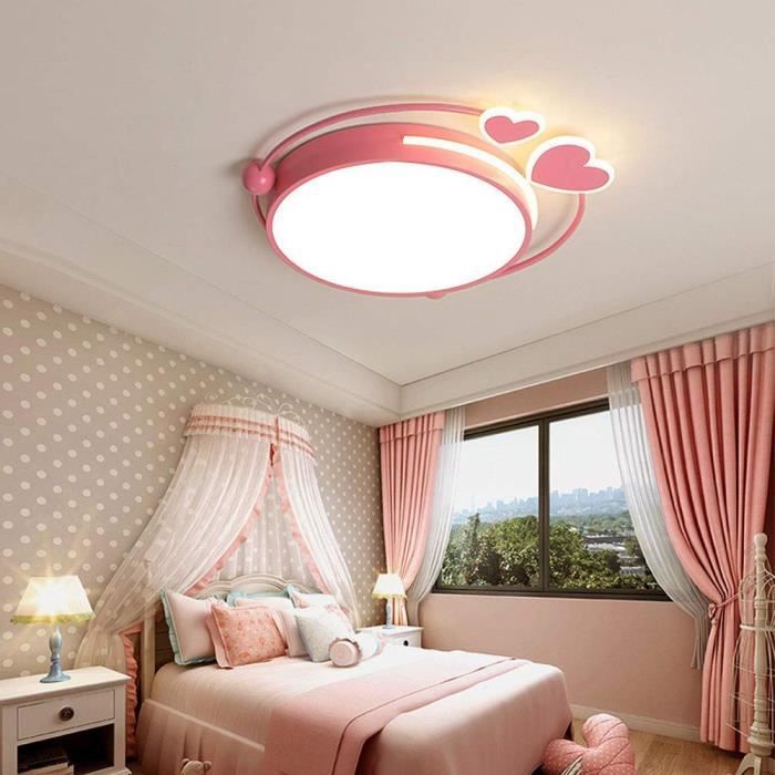 Enfant Led Plafonnier Luminaire Lampe De Plafond Rose Ronde Pour Bebe Chambre A Coucher Salon Luminaire Interieur Eclairage Cdiscount Maison