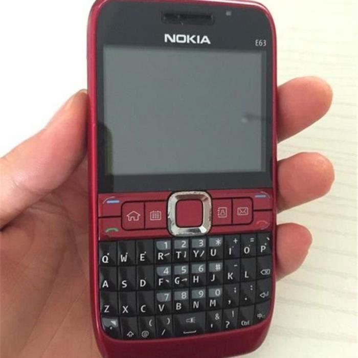 Téléphone portable Nokia E63 - OUTAD - Rouge - Clavier QWERTY - 2,36 po