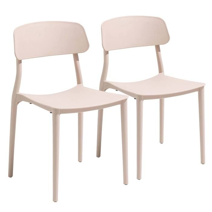 Lot de deux chaises en polypropylène rose Sofia - Oviala