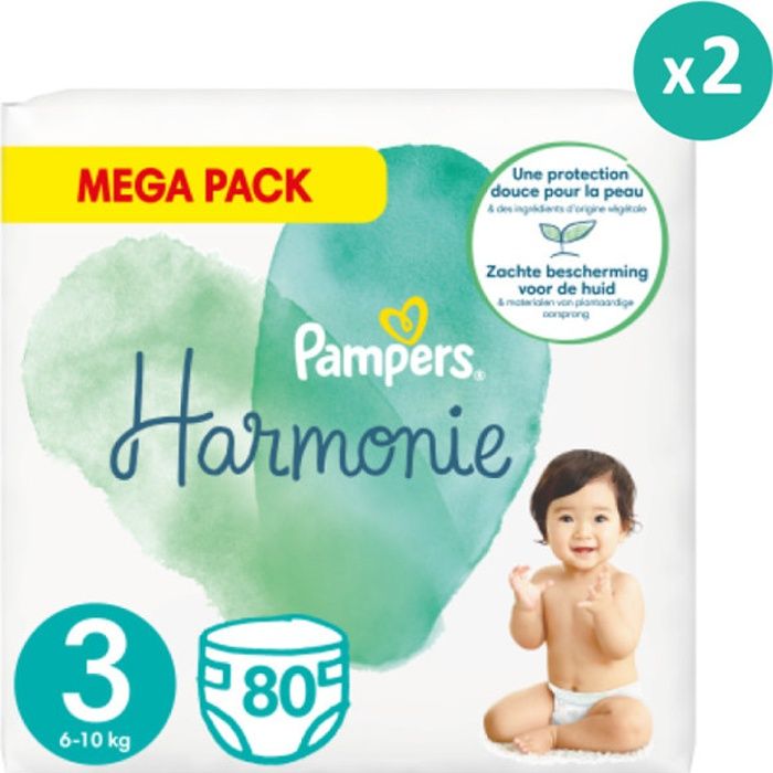 2x80 Couches Harmonie Taille 3, Pampers Cdiscount Puériculture