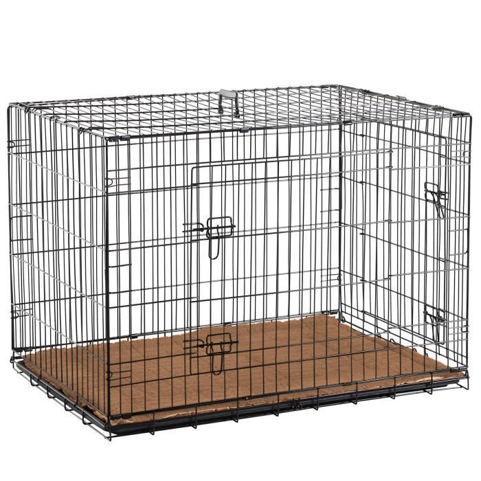 Cage caisse de transport pliante 106 x 71 x 76 cm pour chien en