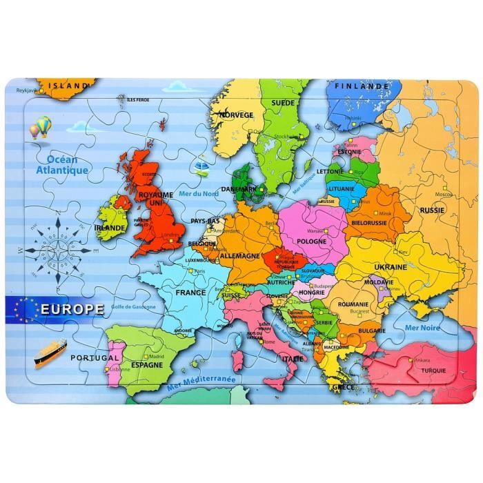 Puzzle Carte De Leurope Avec Pays Jouet Enfant Achat