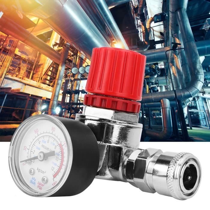 Pressostat Régulateur De Pression Air Comprimé 1/4" 4 Trous - Vanne Pour Compresseur - Neuf Sous Emballage