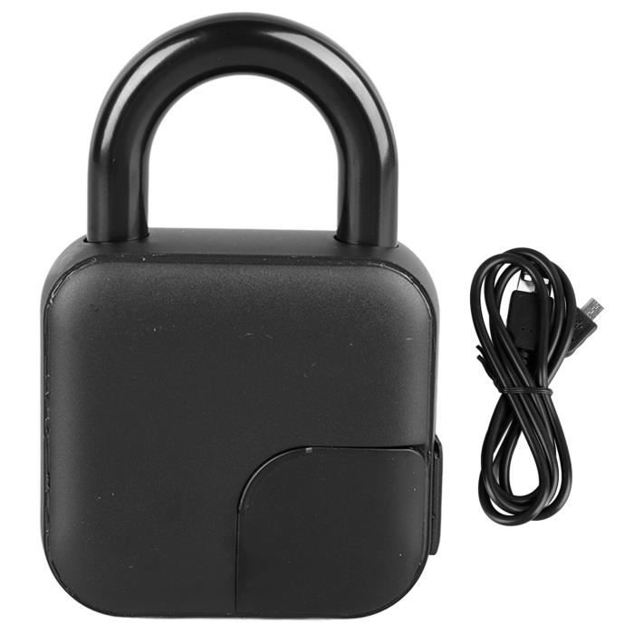 Lot 2 Cadenas à Empreinte Digitale ELinkSmart - Noir Argenté - Pour Bagages Et Casiers