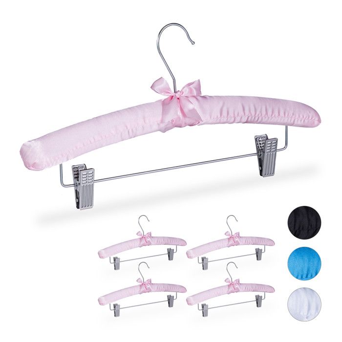 Cintre Satin 10 Cintres Rembourrés Satin Avec Noeud - Crochet