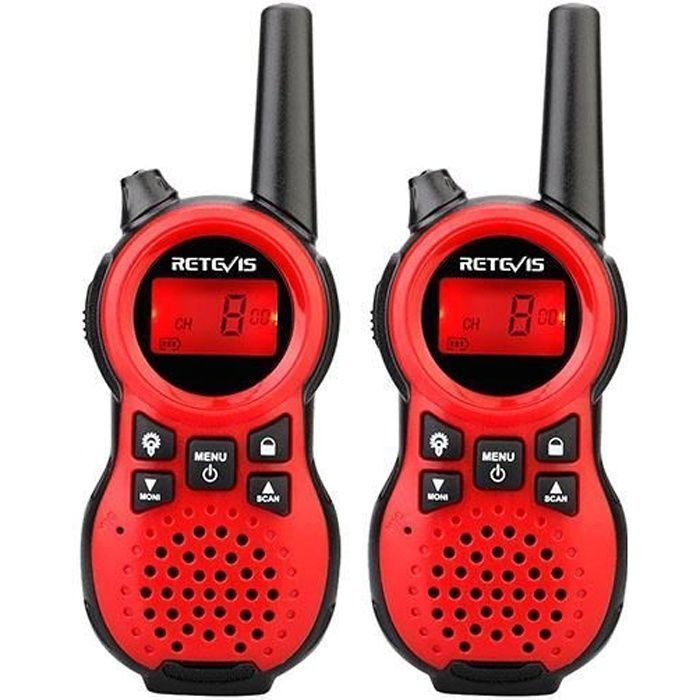 Talkie-Walkie Enfants 4 Pièces Longue Portée Rechargeables USB-C - Avec Lampe Torche Et SOS Pour Camping Randonnée