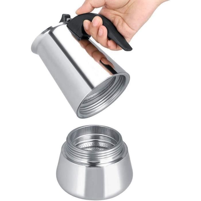 Cafetière Moka En Acier Inoxydable | Pot à Café Espresso Portatif | Taille 100ml à 450ml | Pour Café Maison Facile