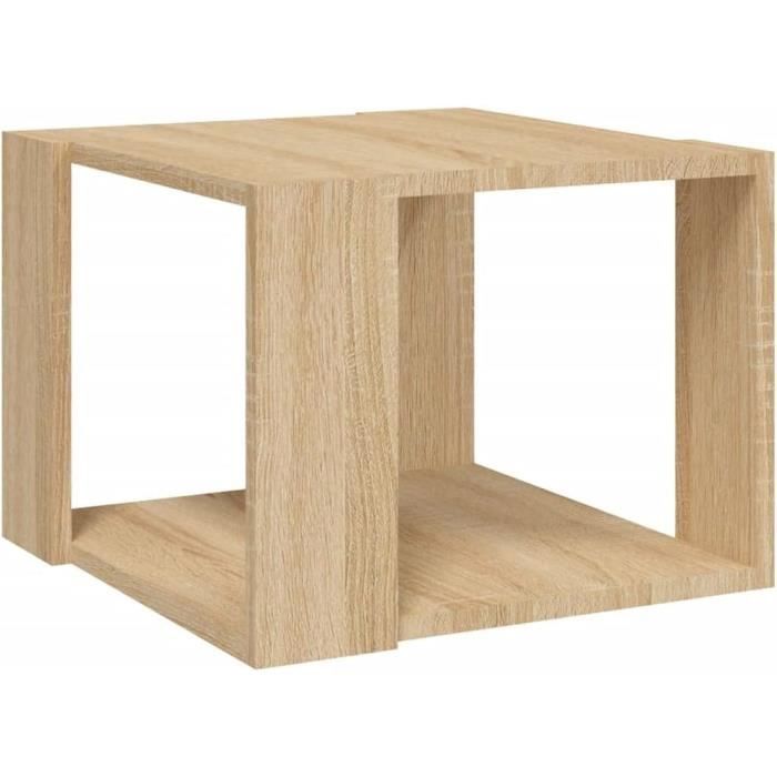 Table Basse Vicco Sonoma Chêne Et Blanc - Rectangulaire Avec étagères - Pour Salon