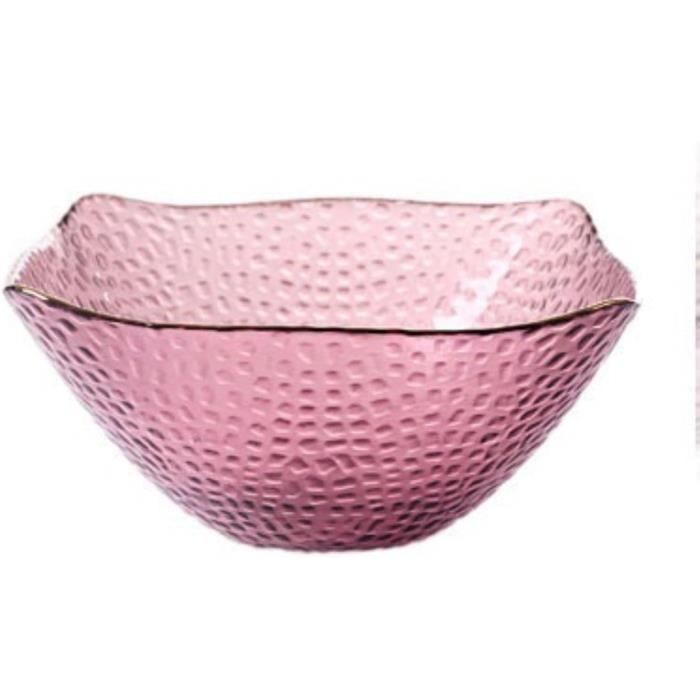 Saladier En Verre Transparent Bleuté - Plat à Salade Occasion, Style Rétro