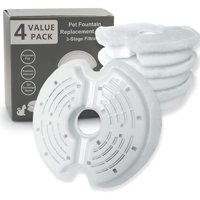 Pretty Paw Lot De 8 Filtres De Rechange Ronds à Charbon Actif