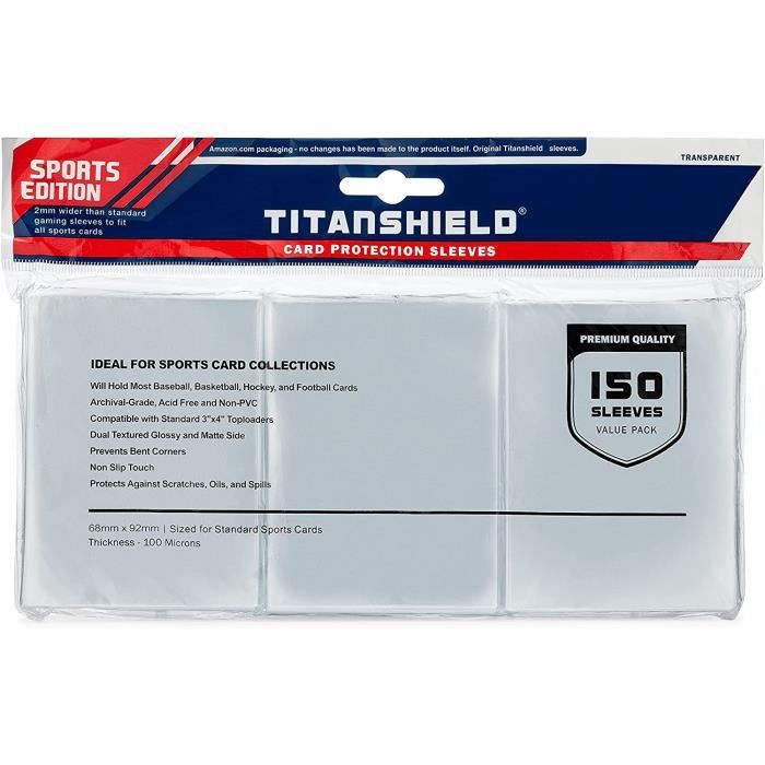Tolesum – 300 Pochettes De Protection Pour Cartes – Format 6.6 X 9.1 Cm – Dos Noir Mat – Pour Jeux De Collection