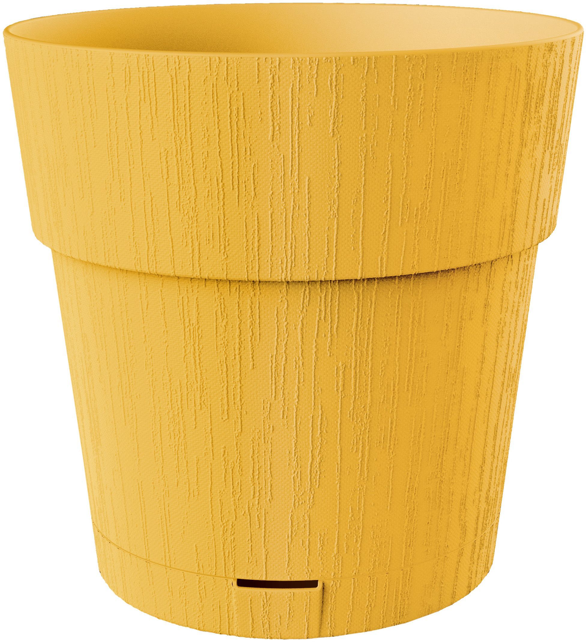 STEFANPLAST Pot de fleur ETHICA - 2 L - 40 x h39 cm - Avec réserve deau - Moutarde