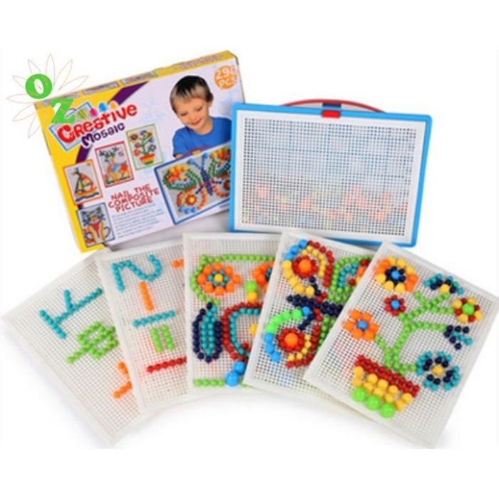 Mosaique Enfant Jeu Enfant 3 Ans - Jeu Montessori Jouet Enfant 4 Ans Garçon  Jeux Éducatifs Clic Educ Mosaique Jouet à Visseuse Cadeau Noel pour