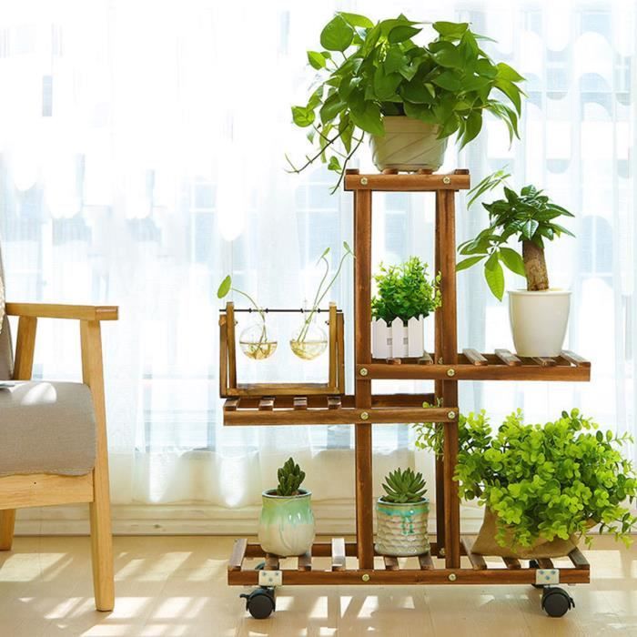 Bac A Fleur En Bois Pour Balcon Etagere A Fleurs En Bois Porte Pot De Plantes 4 Tablettes Pour Balcon Terrasse Salon Avec Roue Achat Vente Jardiniere Bac A Fleur Etagere A Fleurs En Bois Cdiscount