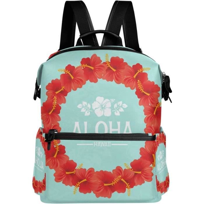 Sac à Dos Hawaïen Eco Islands - Motif Tropical - Toile - 16x11x6 Pouces