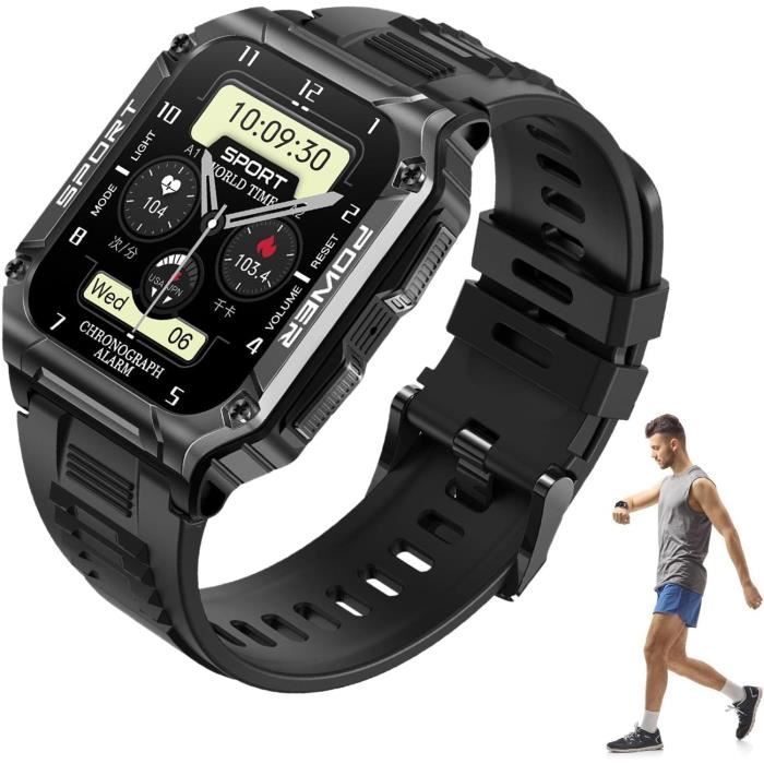 Moniteur Fréquence Cardiaque CamKpell - Sangle Poitrine Étanche 3m - Montre Sport Avec Alarme - Noir