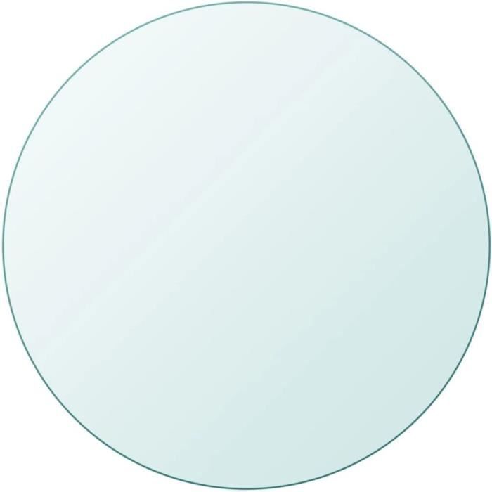 Dessus De Table Ronde En Verre Trempé - Plateau De Protection 8mm D'Épaisseur - Diamètres De 280 à 600mm