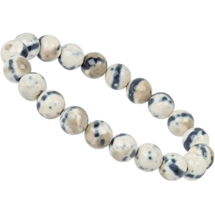 ELEDORO PowerBead - Braccialetto elastico da donna, in pietre preziose, 8 mm, 17-18 cm e pietra preziosa, colore: Rot, cod. PB2018-029